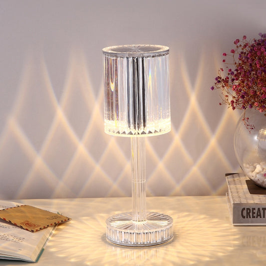 Tischlampe mit Touch-Diamantkristall und USB-Aufladung, Aufladen über USB (RGB mit Fernbedienung, 16 Farben)
