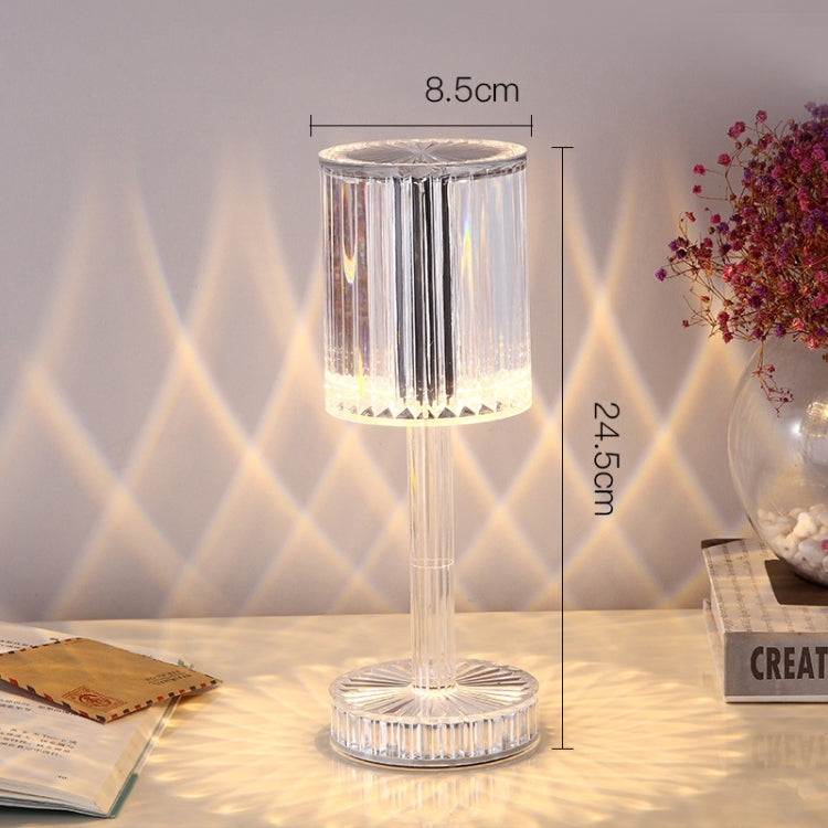Tischlampe mit Touch-Diamantkristall und USB-Aufladung, Aufladen über USB (RGB mit Fernbedienung, 16 Farben)