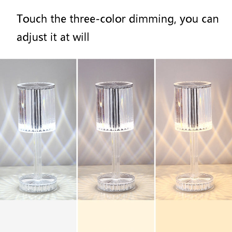Tischlampe mit Touch-Diamantkristall und USB-Aufladung, Aufladen über USB (RGB mit Fernbedienung, 16 Farben)