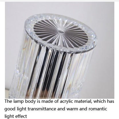 Tischlampe mit Touch-Diamantkristall und USB-Aufladung, Aufladen über USB (RGB mit Fernbedienung, 16 Farben)