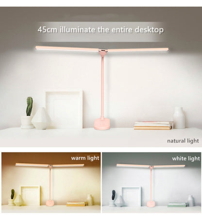 TD5 Doppellampenkopf USB-Desktop-Clip-Tischlampe, Stil:, Wiederaufladbare Version (Pink), Wiederaufladbare Version (Grün), Plug-in-Version (Schwarz)