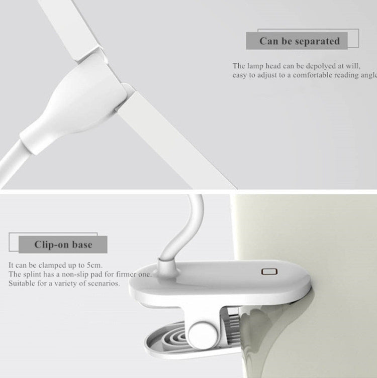 TD5 Doppellampenkopf USB-Desktop-Clip-Tischlampe, Stil:, Wiederaufladbare Version (Pink), Wiederaufladbare Version (Grün), Plug-in-Version (Schwarz)