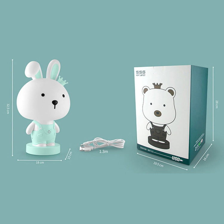 3W Cartoon Crown Pet USB Touch Control Nachtlicht, Kaninchen Pink, Kaninchen Grau, Kaninchen Hellblau, Bär Pink, Bär Grau, Bär Kaffee, Kuh Pink, Kuh Kaffee, Kuh Grün, Tiger Pink, Tiger Kaffee, Tiger Grün