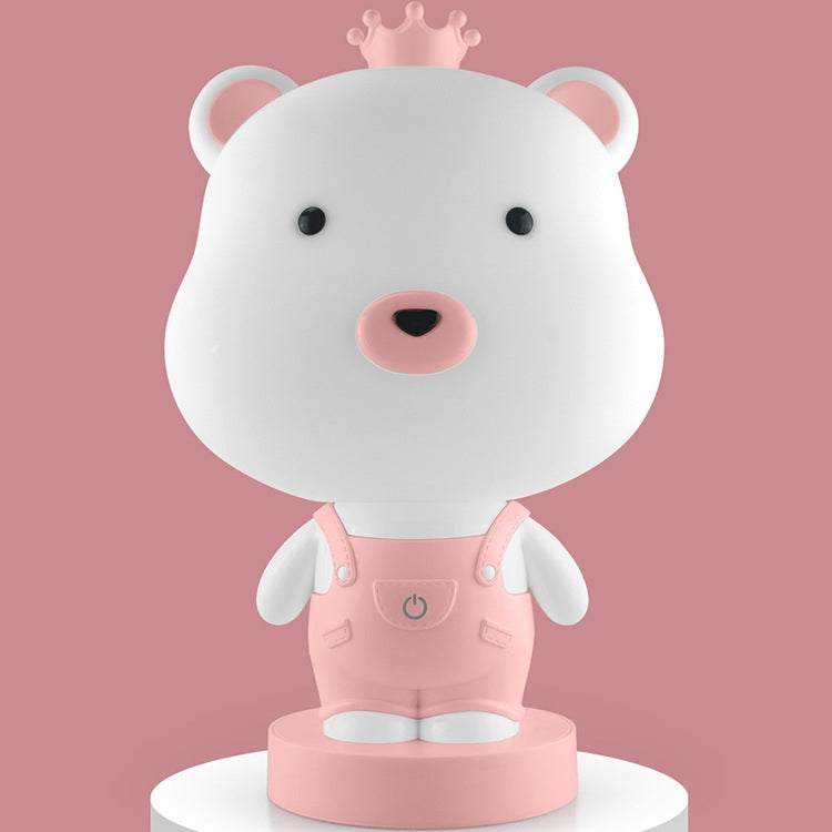 3W Cartoon Crown Pet USB Touch Control Nachtlicht, Kaninchen Pink, Kaninchen Grau, Kaninchen Hellblau, Bär Pink, Bär Grau, Bär Kaffee, Kuh Pink, Kuh Kaffee, Kuh Grün, Tiger Pink, Tiger Kaffee, Tiger Grün