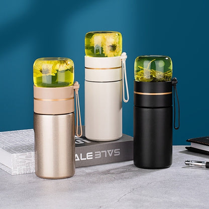 739 316 Edelstahl Teeglas Thermosbecher, Weiß, Schwarz, Gold