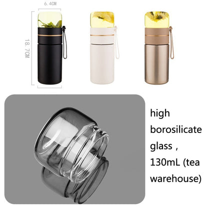 739 316 Edelstahl Teeglas Thermosbecher, Weiß, Schwarz, Gold