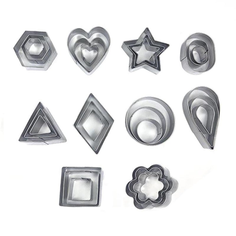 Keksform aus Edelstahl, 30 Stück/Set, 27 Stück/Set
