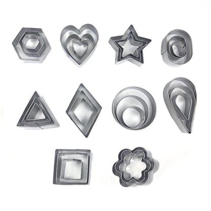 Keksform aus Edelstahl, 30 Stück/Set, 27 Stück/Set