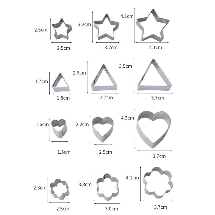 Keksform aus Edelstahl, 30 Stück/Set, 27 Stück/Set