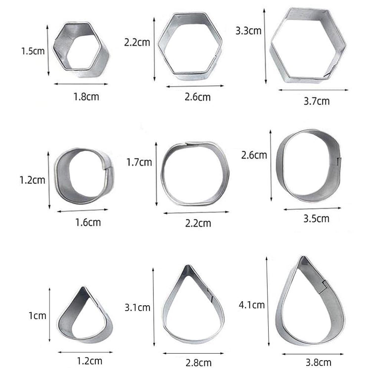 Keksform aus Edelstahl, 30 Stück/Set, 27 Stück/Set