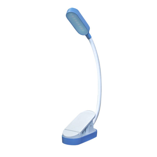 9 LEDs Mini Clip Schreibtischlampe USB-Aufladung Student Augenschutz Leselampe, Blau und Weiß, Schwarz