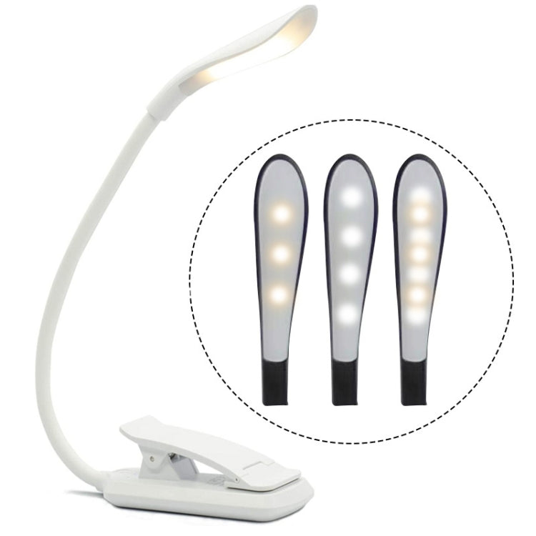 8027D-2 7 Perlen LED Augenschutz Leseklappbuch Clip Licht, Weiß, Schwarz