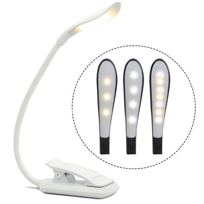 8027D-2 7 Perlen LED Augenschutz Leseklappbuch Clip Licht, Weiß, Schwarz