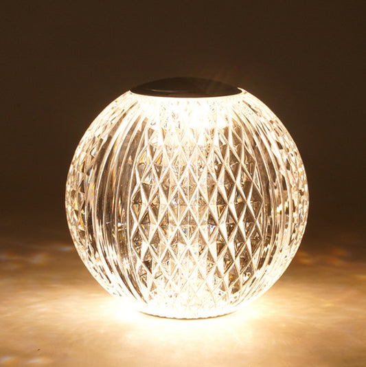 Kleine Tischlampe mit Kristallkugel, USB-Nachtlicht aus Acryl, MT2 80 x 80 mm, MT1 110 x 110 mm