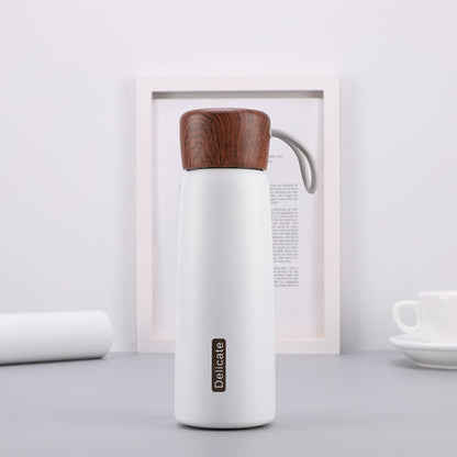 Zarte Thermoskanne aus Edelstahl 304 mit Holzmaserung, 400 ml, 500 ml