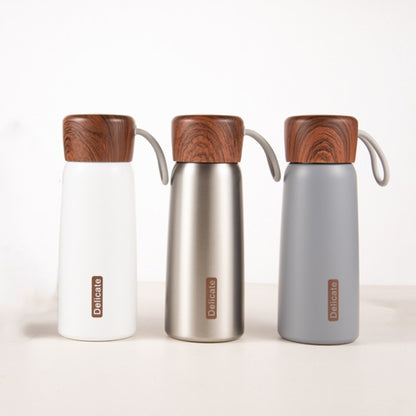 Zarte Thermoskanne aus Edelstahl 304 mit Holzmaserung, 400 ml, 500 ml