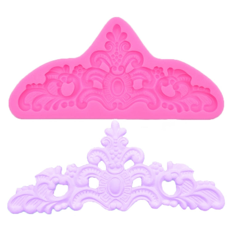 Silikonform für Fondant-Schokoladenkuchen mit Retro-Prägung, Grau, Rosa