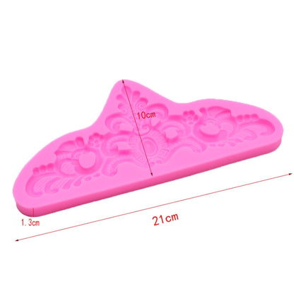 Silikonform für Fondant-Schokoladenkuchen mit Retro-Prägung, Grau, Rosa