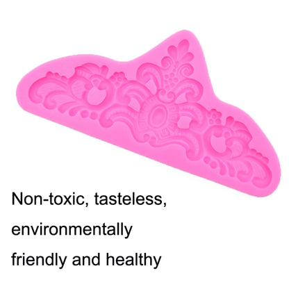 Silikonform für Fondant-Schokoladenkuchen mit Retro-Prägung, Grau, Rosa