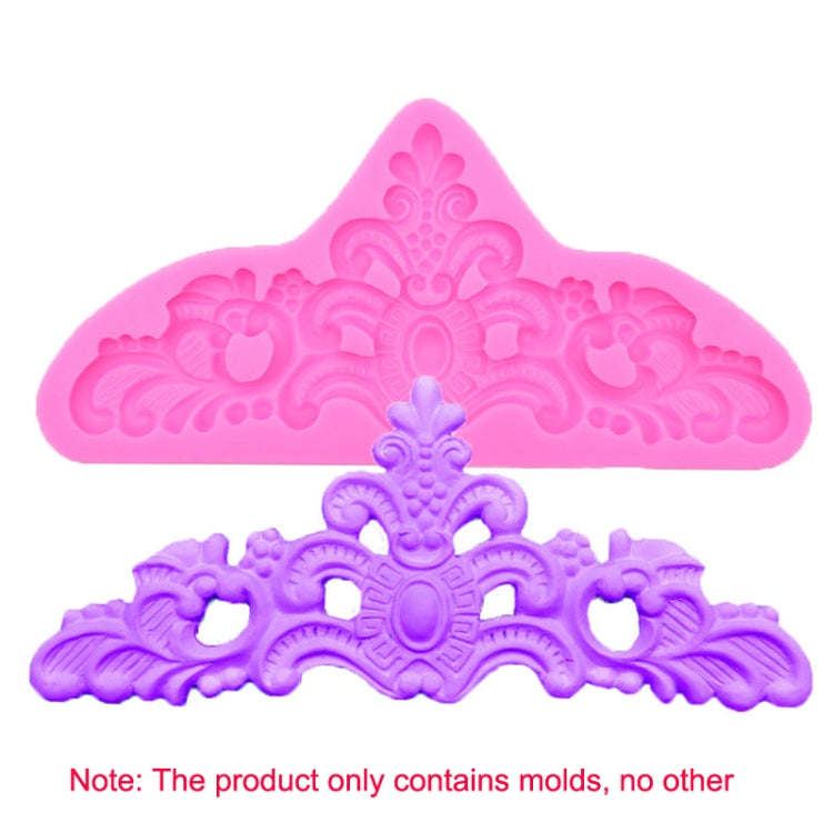 Silikonform für Fondant-Schokoladenkuchen mit Retro-Prägung, Grau, Rosa