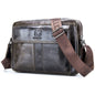 BULL CAPTAIN  Double Layer Leather One Shoulder Messenger Bag For Men, Yellow Brown, Beige, Iron Blue