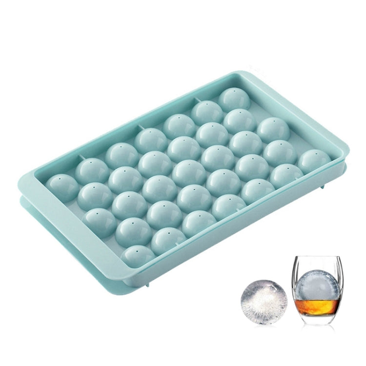 Runde Eishockeyform mit 33 Fächern und Deckel, kleine Marmor-Eiswürfelschale, zufällige Farblieferung, klein, blau