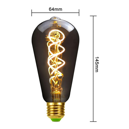 Galvanische Rauchgraue Warmlicht-LED-Glühbirne Retro-Lampe, ST64, G80, G95, T185, T300