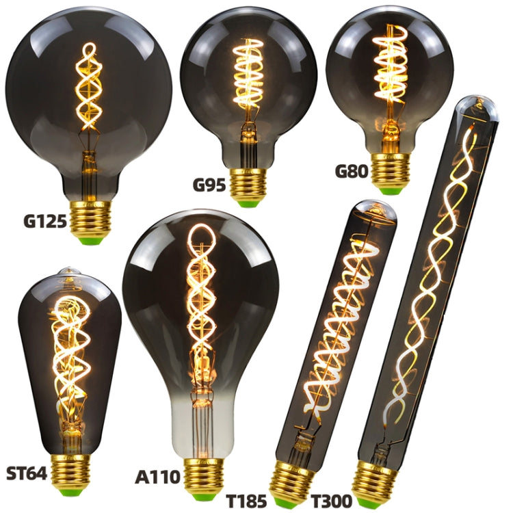 Galvanische Rauchgraue Warmlicht-LED-Glühbirne Retro-Lampe, ST64, G80, G95, T185, T300