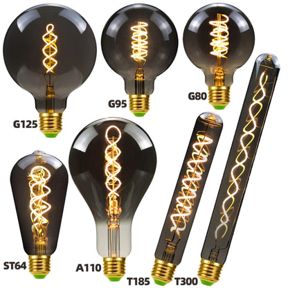 Galvanische Rauchgraue Warmlicht-LED-Glühbirne Retro-Lampe, ST64, G80, G95, T185, T300