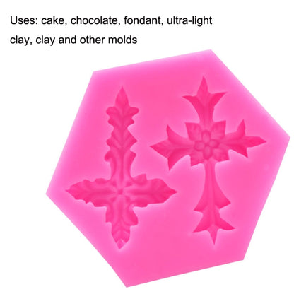4 Stück Silikon-Backformen in Kreuzform für Fondant-Kuchen, Backwerkzeug, Kreuzform