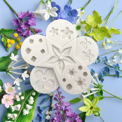 Blumen- und Blattkombination Silikonform Fondant DIY Modellierwerkzeug, DIY Modellierwerkzeug