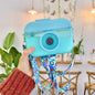 Camera Plastic Cup Children Straw Juice Cup Travel Leisure Water Cup, Pink, Blue, Purple, Yellow