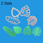 2 Sets 4 in 1 Tropische Blätter Fondant Kuchenform Keksform, Tropisches Blatt