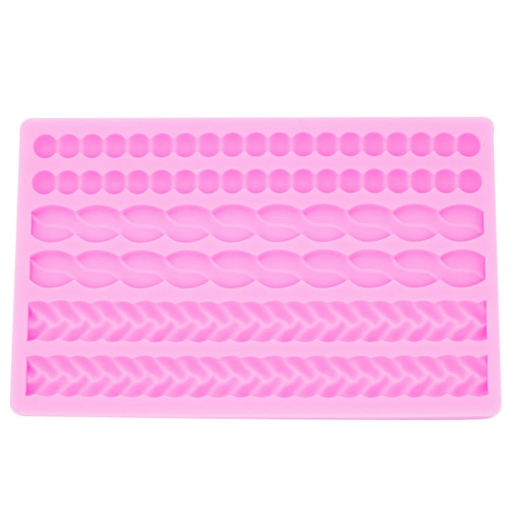 Pearl Twist Geflochtene Fondant-Kuchen-Silikonform, Rosa, Grau