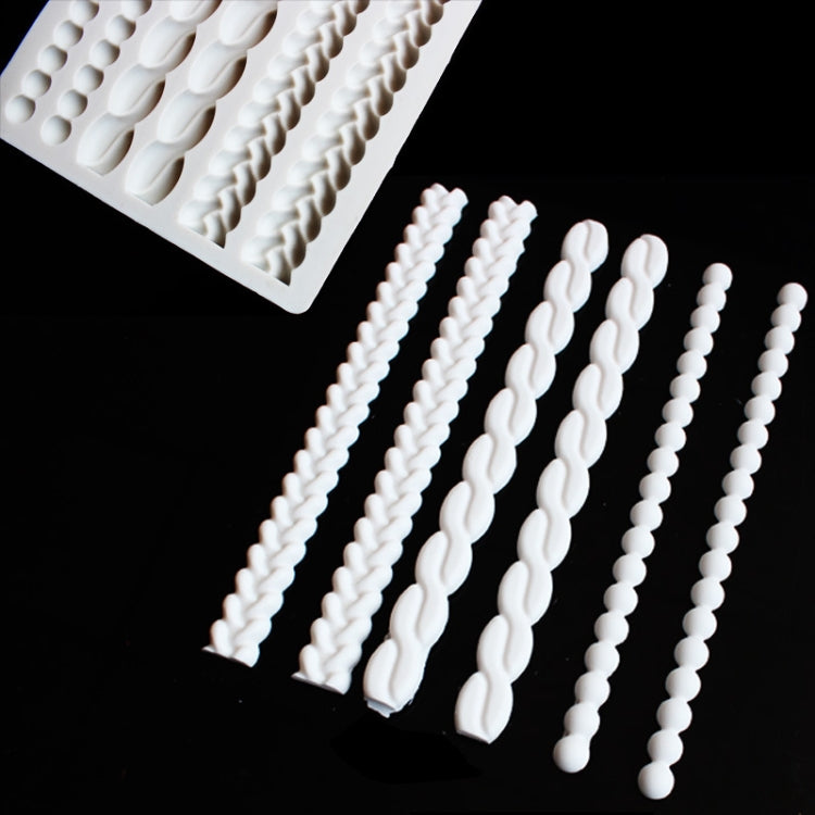 Pearl Twist Geflochtene Fondant-Kuchen-Silikonform, Rosa, Grau