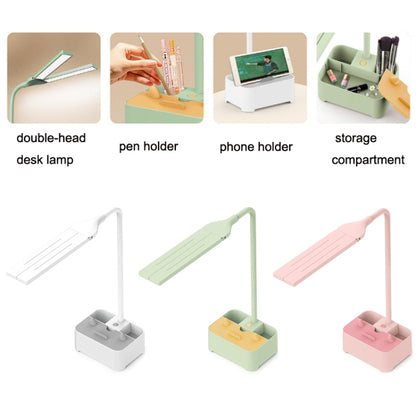TD6 Student Handyhalter Stifthalter Augenschutz USB Schreibtischlampe, Weiß, Pink, Grün