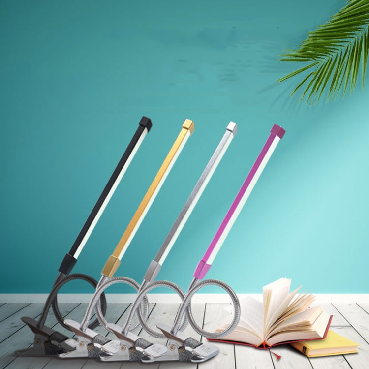 USB-Clip-Lampe Student Augenschutz LED Dimmbare Schreibtischleuchte, Lila, Gold, Schwarz, Silber