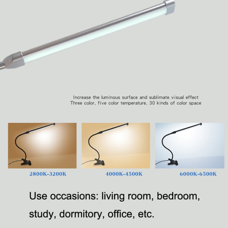 USB-Clip-Lampe Student Augenschutz LED Dimmbare Schreibtischleuchte, Lila, Gold, Schwarz, Silber