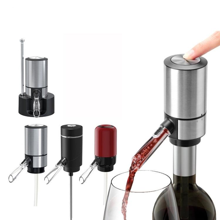 Elektrischer Rotwein-Dekanter-Spender, Stil:, rotes ABS, Edelstahl, Edelstahl mit Sockel
