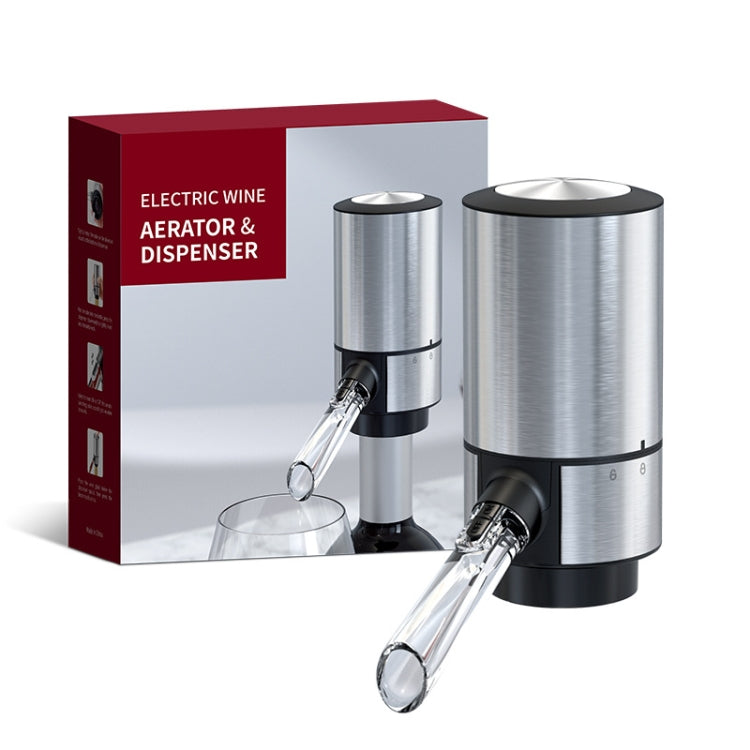 Elektrischer Rotwein-Dekanter-Spender, Stil:, rotes ABS, Edelstahl, Edelstahl mit Sockel