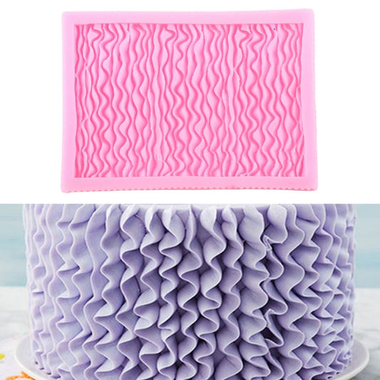 Lebensmittelechte Fondant-Silikonform, Faltenrock, Kuchendekorationswerkzeug, CC562