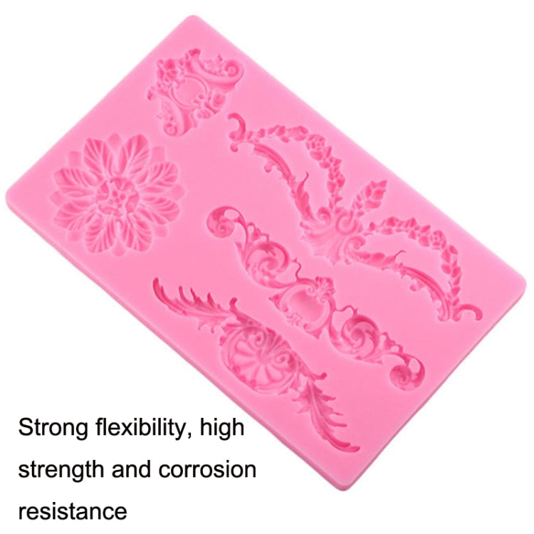 Silikonform für Kuchenrand mit Blumenmotiv, CF394