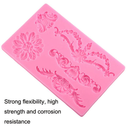 Silikonform für Kuchenrand mit Blumenmotiv, CF394
