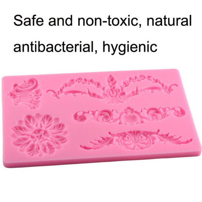 Silikonform für Kuchenrand mit Blumenmotiv, CF394