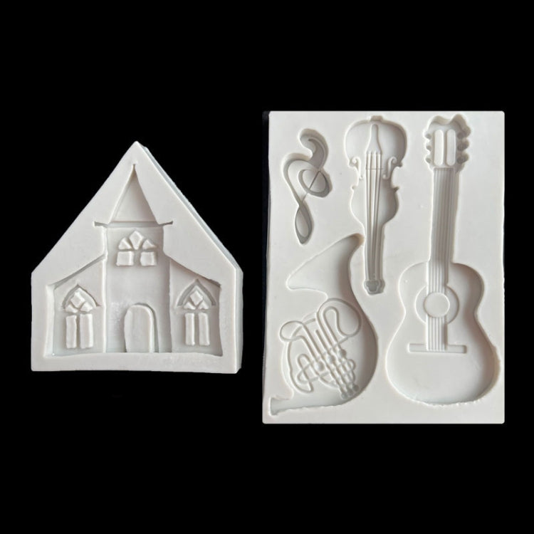 Silikonform mit Musikschloss, für Schokoladen-Fondant und Kuchendekoration, Stil:, Spezifikation: Dreieck, Dreieck, Rechteck