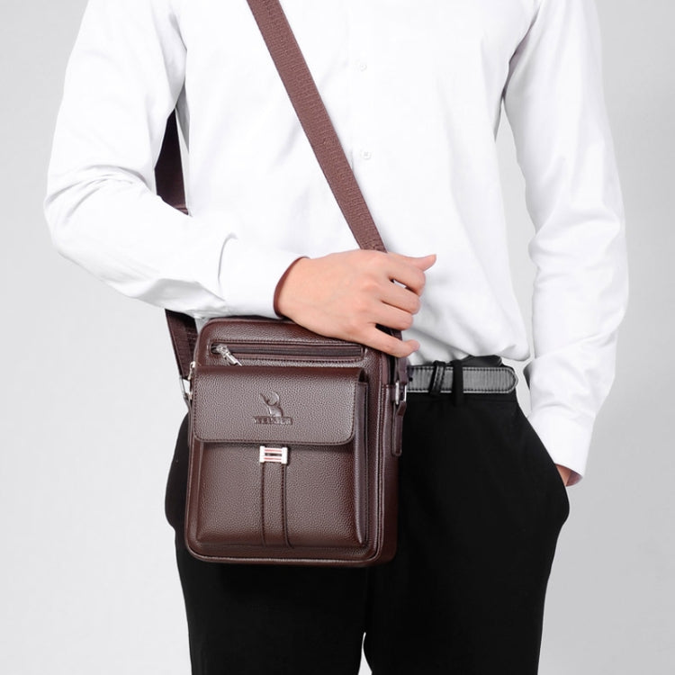 WEIXIER D244 Men Shoulder Bag Large Capacity Business Retro Messenger Bag, D244 Brown, D244 Black