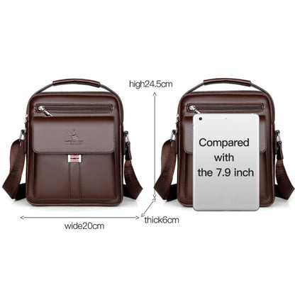 WEIXIER D244 Men Shoulder Bag Large Capacity Business Retro Messenger Bag, D244 Brown, D244 Black