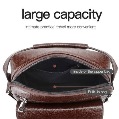 WEIXIER D244 Men Shoulder Bag Large Capacity Business Retro Messenger Bag, D244 Brown, D244 Black