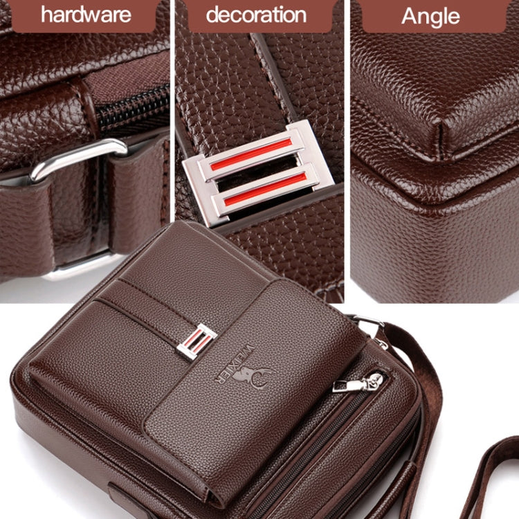 WEIXIER D244 Men Shoulder Bag Large Capacity Business Retro Messenger Bag, D244 Brown, D244 Black