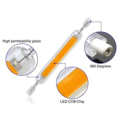 R7S LED COB Dimmer Glaslampe Doppelseitiges horizontales Plug-in-Licht, 78 mm 10 W, 118 mm 20 W